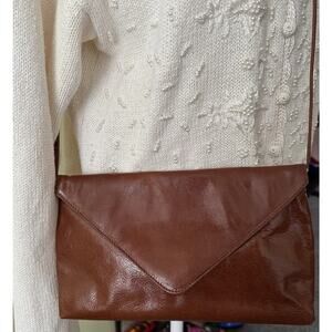 Desmo Made in Italy Brown Leather Envelope Crossbody Bag Vintage 90s Purse